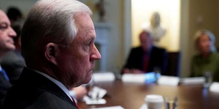 U.S. Attorney General Jeff Sessions listens as President Donald Trump holds a cabinet meeting at the White House In wake of allegations, US team to review Obama-era Hezbollah probes