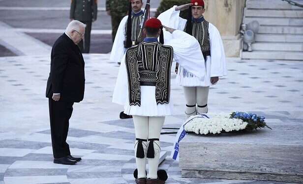 President Reuven Rivlin lays a wreath at the Tomb of the Unknown Soldier in Athens Israeli president to attend Greek Holocaust museum ceremony