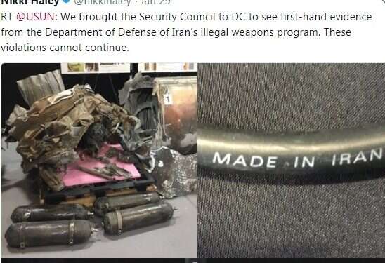 US envoy to UN: Iran weapons violations 'cannot continue'