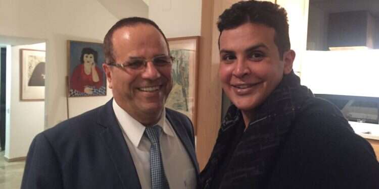 The photo tweeted by Communications Minister Ayoob Kara (left) with the man he said was a prince of Bahrain Israeli minister boasts meeting Bahraini prince. But did he?