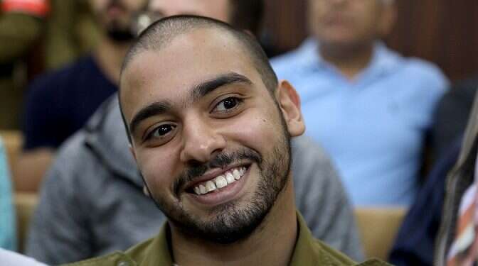 Elor Azaria at his parole hearing last week Hebron shooter's sentence shortened, but immediate release denied