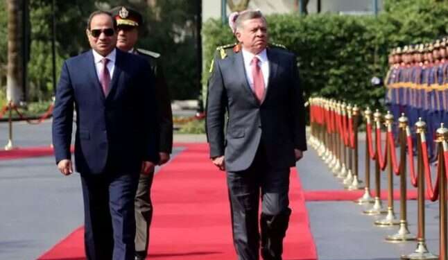 Egyptian President Abdel Fattah al-Sissi and Jordan's King Abdullah II in Cairo Arab leaders mum after Israel claims Syrian reactor strike