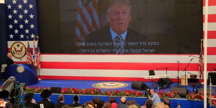 Trump celebrates 'long time coming' relocation of embassy to Jerusalem