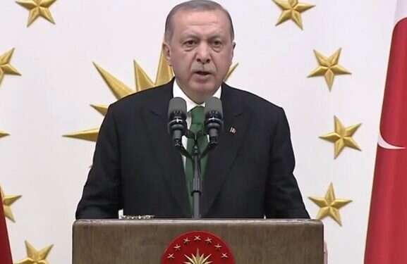 Turkish President Recep Tayyip Erdogan speaks at a dinner marking the first night of the Ramadan holy month We will not let Israel steal Jerusalem, Turkish leader vows