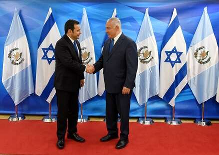 Guatemalan President Jimmy Morales and Prime Minister Benjamin Netanyahu after the dedication of the Guatemalan Embassy in Jerusalem last week Moroccan capital nixes Guatemala twin city plan over Jerusalem move