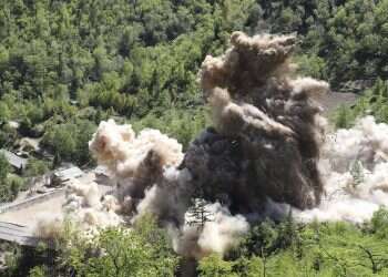 North Korea demolishes nuclear test site as journalists watch