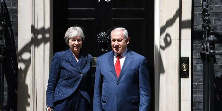 Prime Ministers Theresa May and Benjamin Netanyahu in London UK concerned by Gaza deaths, May tells Netanyahu