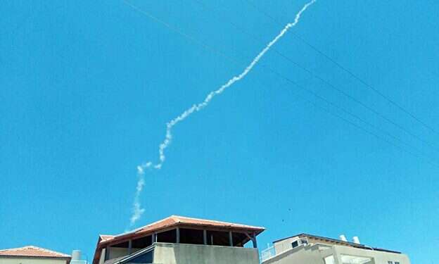The smoke trail seen in Safed's sky Israel fires missile at Syrian drone approaching border 