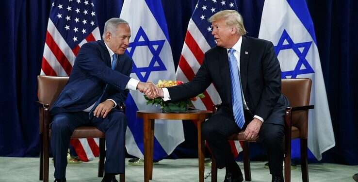 PM Benjamin Netanyahu and President Donald Trump at the 2018 UN General Assembly At UN, Trump backs 2-state solution for Mideast conflict