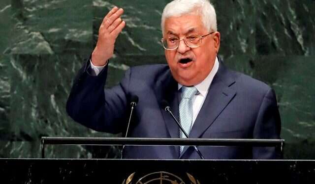 Palestinian Authority President Mahmoud Abbas at the U.N. in In UN speech, Abbas thanks 'martyrs, whom Israel calls terrorists'