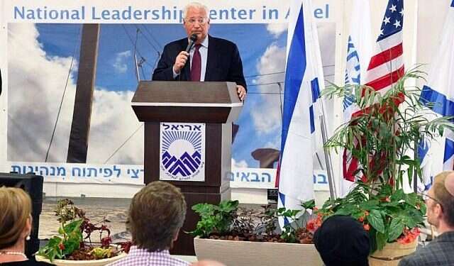 U.S. Ambassador to Israel David Friedman in Ariel In rare visit beyond Green Line, US envoy urges dialogue