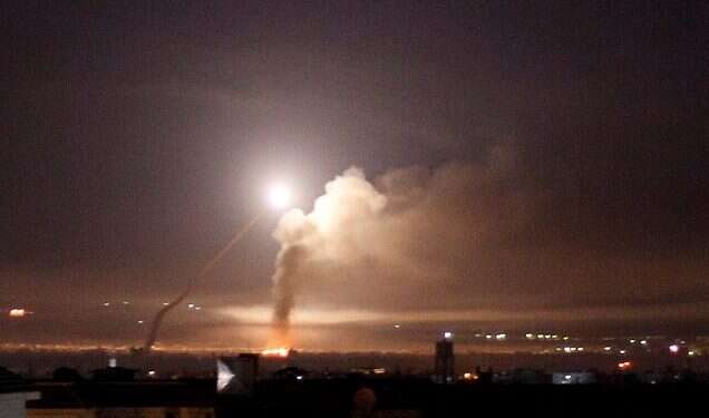 Missile fire is seen from Damascus 'Israeli strike in Syria targeted Hezbollah, Iranian commanders'