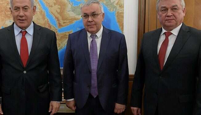 Netanyahu with Russia's Deputy FM Sergey Vershinin and special envoy for Syria Russian deputy FM reiterates commitment to Israel's security