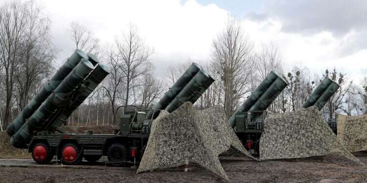 An S-400 surface-to-air missile defense system US asks Turkey to hold off on Russian missile defenses