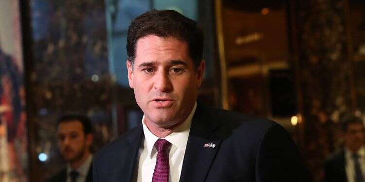 Israeli Ambassador to the United States Ron Dermer speaks with reporters PM: Ron Dermer to remain envoy to US despite election uncertainty