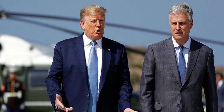 President Donald Trump and Robert O'Brien, just named as the new national security adviser, walk to speak to the media at Los Angeles International Airport, Wednesday, Sept. 18, 2019, in Los Angeles Jewish, pro-Israel community react to national security pick