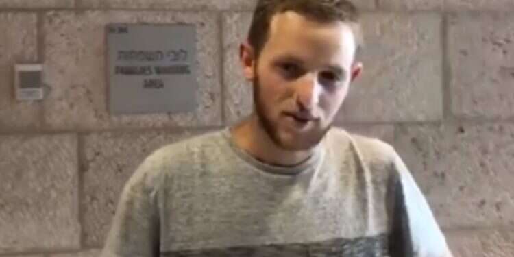 Dvir Shnerb outside Hadassah Ein Kerem Hospital in Jerusalem, Monday Brother of Dolev bombing victim released from hospital