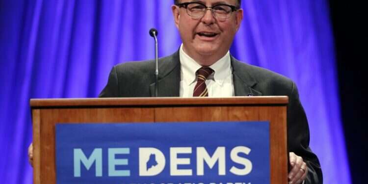 Maine Secretary of State Matthew Dunlap addresses the Democratic Convention, in Lewiston, Maine, in 2018 Maine state secretary in Israel to learn about cybersecurity