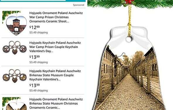 A Christmas ornament featuring Auschwitz is for sale on Amazon Amazon pulls Auschwitz-themed 'Christmas ornaments' after protest