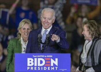 Democratic presidential candidate former Vice President Joe Biden, his wife Jill Biden (L) and sister Valerie Biden Owens, attend a Super Tuesday event in Los Angeles, California Biden's Super Tuesday surge reshapes Democratic race