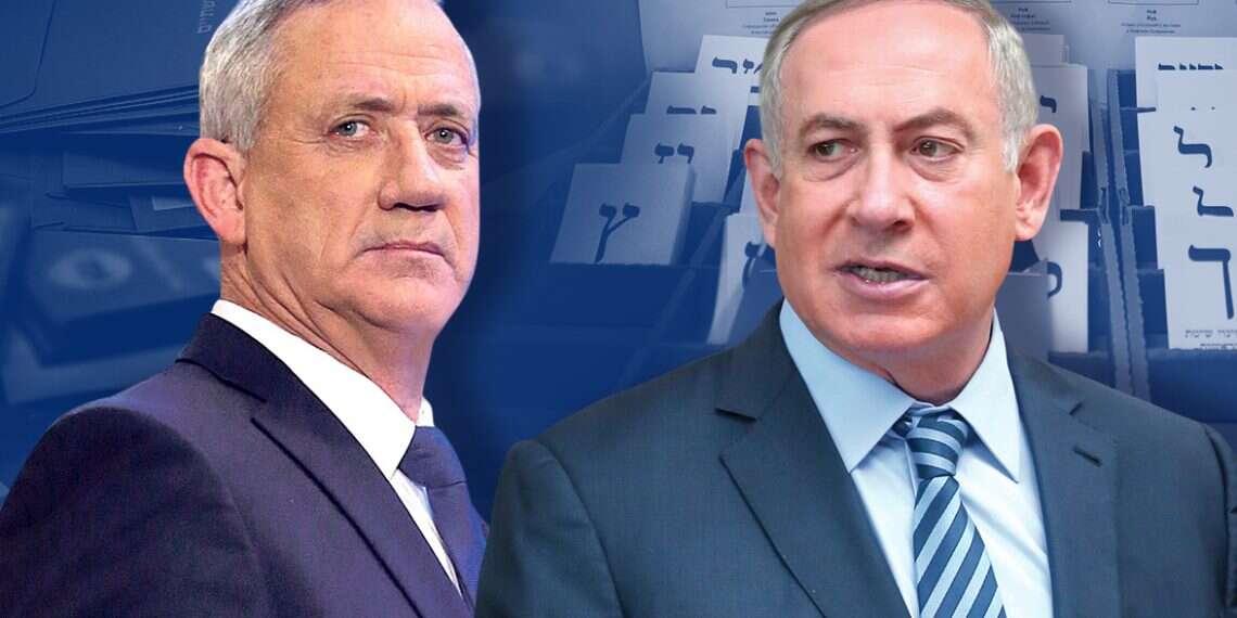 Blue and White leader Benny Gantz and Prime Minister Benjamin Netanyahu Counting begins as Israeli election draws to a close