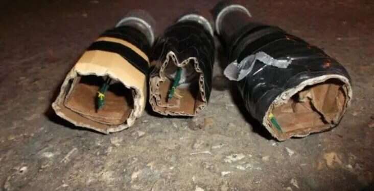 The makeshift pipe bombs found in a car in Abu Dis IDF thwarts terrorist attack in east Jerusalem