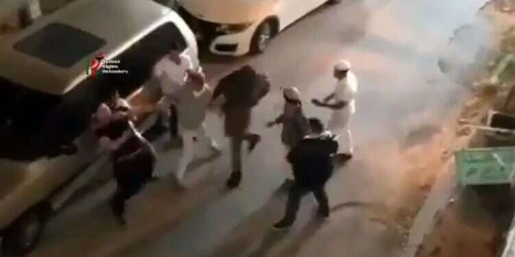 The scene of the attack in Hebron | Screenshot IDF soldier shields Palestinian from Jewish attackers in Hebron