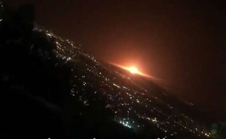 Large explosion rocks Tehran's sky, source unknown 