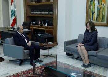 Lebanon's President Michel Aoun meets with US Ambassador to Lebanon Dorothy Shea at the presidential palace in Baabda, Lebanon June 11 (Reuters/Dalati Nohra/Handout) US ambassador appears on Lebanese TV despite court-imposed ban