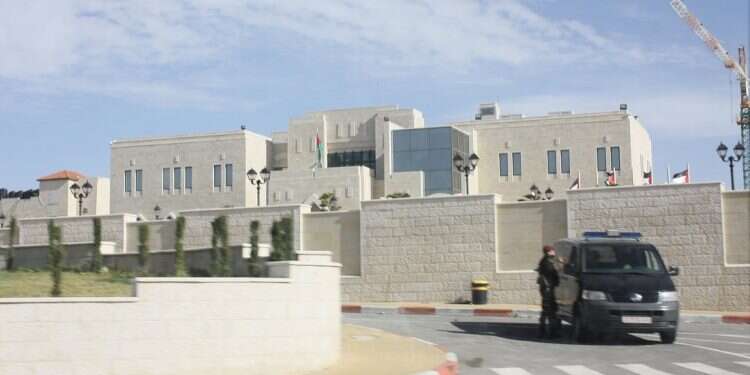 The Palestinian Authority's Muqataa government compound in Ramallah Report: Bracing for possible violence, Palestinian forces hide sensitive documents