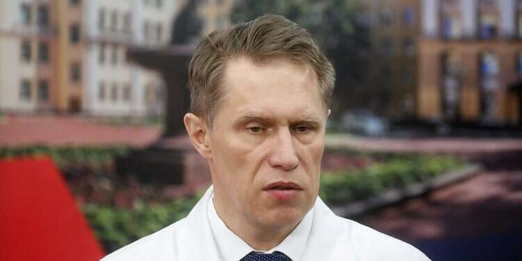 Russian Minister of Health Mikhail Murashko speaks during a demonstration prior to the opening of a new section for treatment of patients, affected by the coronavirus disease, at N.I. Pirogov National Medical and Surgical Centre in Moscow, Russia April 3, 2020 Russia: COVID vaccine will be in use by end of 2020