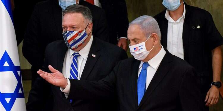 US Secretary of State Mike Pompeo and Prime Minister Benjamin Netanyahu in Jerusalem, Monday US planning Mideast peace summit next month