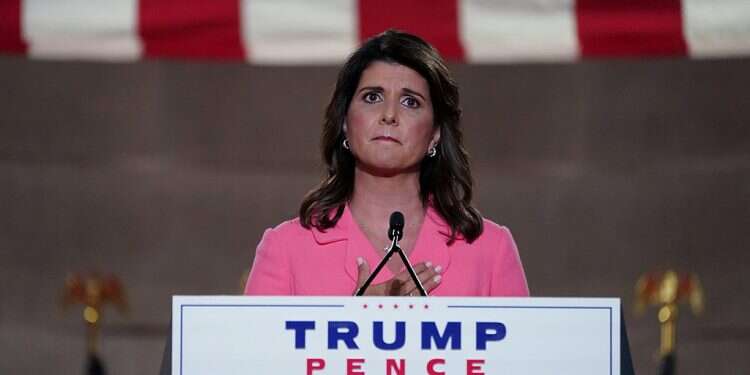 Former US Ambassador to the United Nations Nikki Haley speaks to the largely virtual 2020 Republican National Convention In RNC speech, Haley blasts Obama and Biden over Israel, Iran