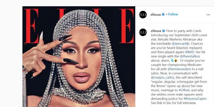 Cardi B wears Israeli designer on September cover of 'Elle'