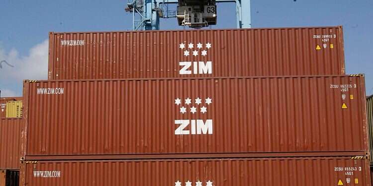 Zim shipping containers in the Haifa Port Report: Israeli shipper Zim exploring IPO on foreign exchange
