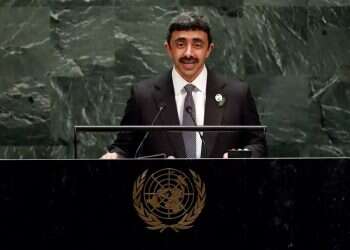 UAE Foreign Minister Sheikh Abdullah bin Zayed Al Nahyan at the 2019 UN General Assembly UAE FM: Iran nuclear deal failed, voices concern over sanctions' expiration