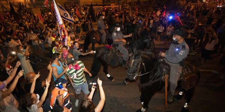 Police investigating ramming attempt during anti-government rally in Tel Aviv