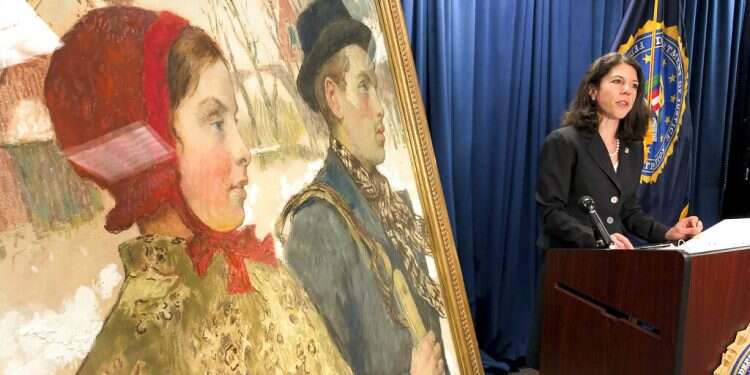 The painting, discovered in an upstate New York museum, was part of a cache of art seized by the Nazis from the Mosse family in Berlin in 1933. Jewish family's painting looted by Nazis in 1933 is returned