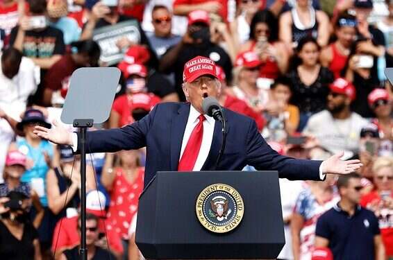US President Donald Trump at a campaign rally in Florida (EPA) The economy is flourishing, and giving Trump hope