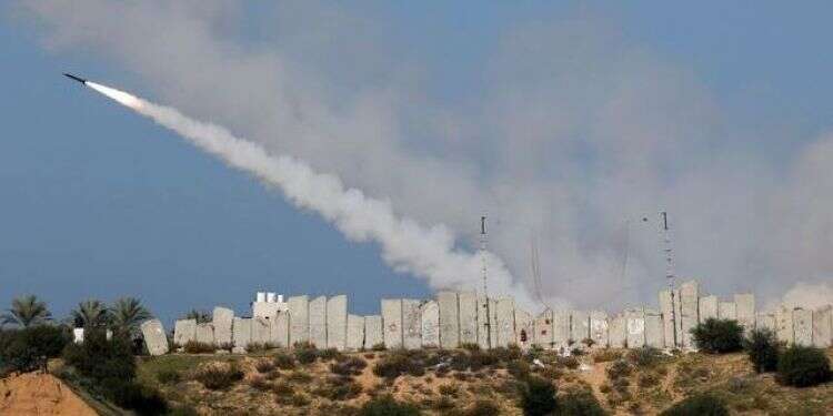 Rockets fired into the sea in first Hamas-Islamic Jihad exercise in Gaza, Dec. 29, 2020
Gaza-based terror groups stage massive military drill