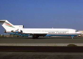 Palestinian Airlines Boeing 727-200 at Dubai International Airport Palestinian flag carrier to shut down after 25 years