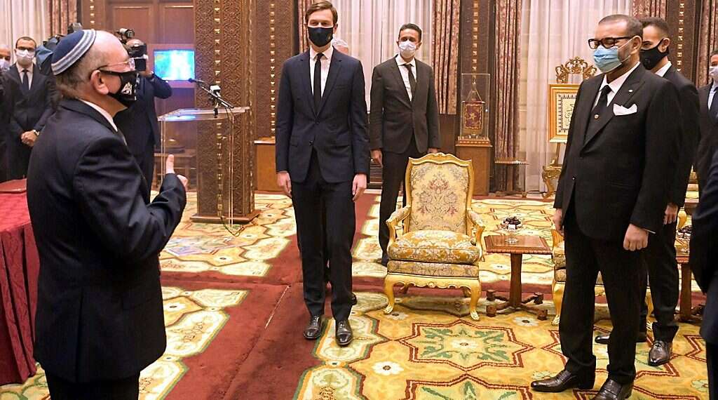 Israeli National Security Adviser Meir Ben-Shabbat, Senior Adviser Jared Kushner and King Mohammed VI of Morocco Israel, Morocco make peace a reality following historic visit