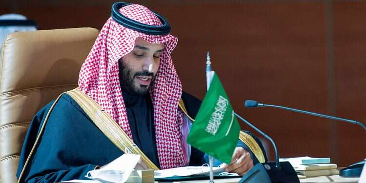 Crown Prince Mohammed bin Salman speaking during the opening session of the 41st Gulf Cooperation Council summit in al-Ula in northwestern Saudi Arabia, Jan. 5, 2021 Saudi crown prince: Region must unite to face challenges posed by Iran, its proxies