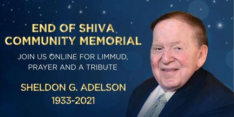 Jews worldwide attend online memorial for Sheldon Adelson
