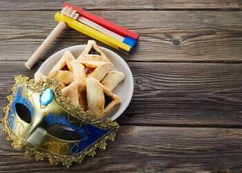 Hamantashen cookies Purim during COVID: Masks for two different reasons