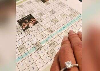 Man proposes to girlfriend with Israel Hayom crossword puzzle