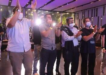 Activists at Religious Zionist Party headquarters celebrate dramatic rise