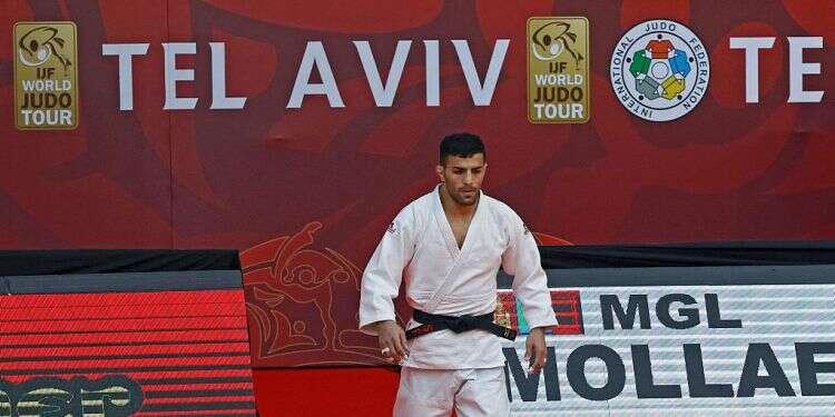 Exiled Iranian judoka Saeid Mollaei arrives to competes in the men's under 81kg category of Tel Aviv Grand Slam 2021 in Tel Aviv, Feb. 19, 2021 Sports court lifts Iran judo suspension over Israel policy