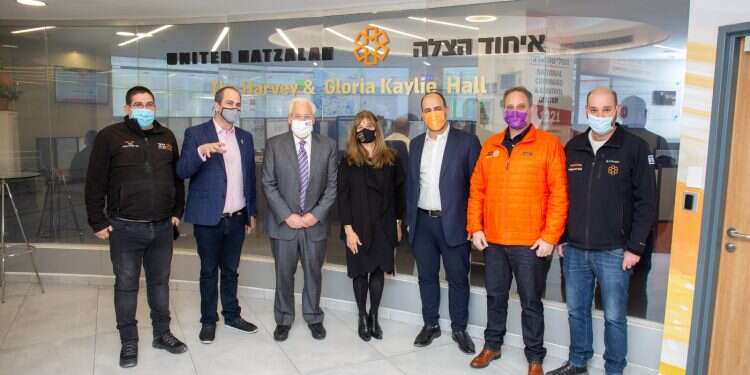 Tammy Friedman and former US Ambassador to Israel David Friedman outside United Hatzalah offices Former US ambassador joins United Hatzalah's international board