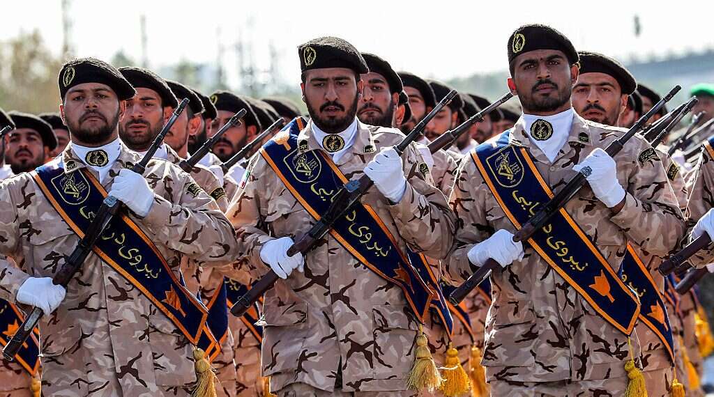Members of Iran's Revolutionary Guards Corps Iran conditions nuclear talks on US removing IRGC's terror designation